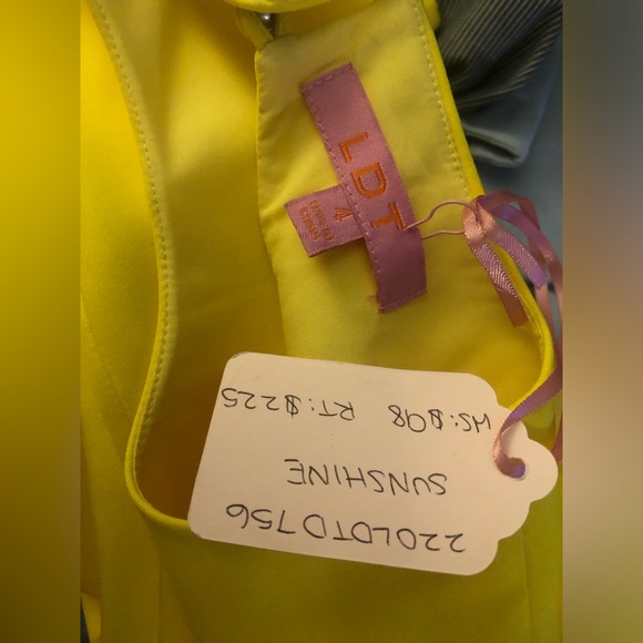 NWT LDT Sunshine Scuba Fit & Flare Dress with Gold Chain Detail - Size 4 - Picture 3 of 3